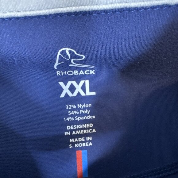 Rhoback Pullover Shirt Mens XXL Blue Quarter Zip Pullover Performance Golf - Picture 3 of 5